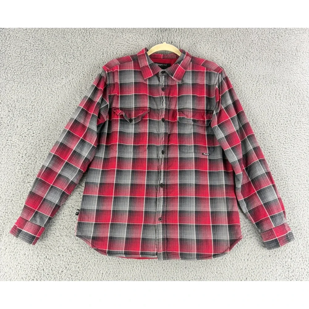 Fourstar Mens Large Red Plaid Thermal Lined‎ Flannel Shirt Skate Streetwear